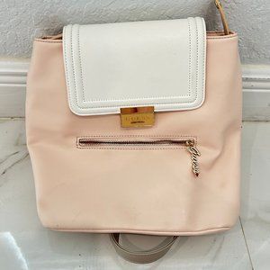 EUC Guess - Blush Pink/White Faux Leather Backpack